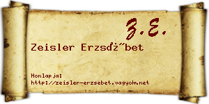 Zeisler Erzsébet névjegykártya